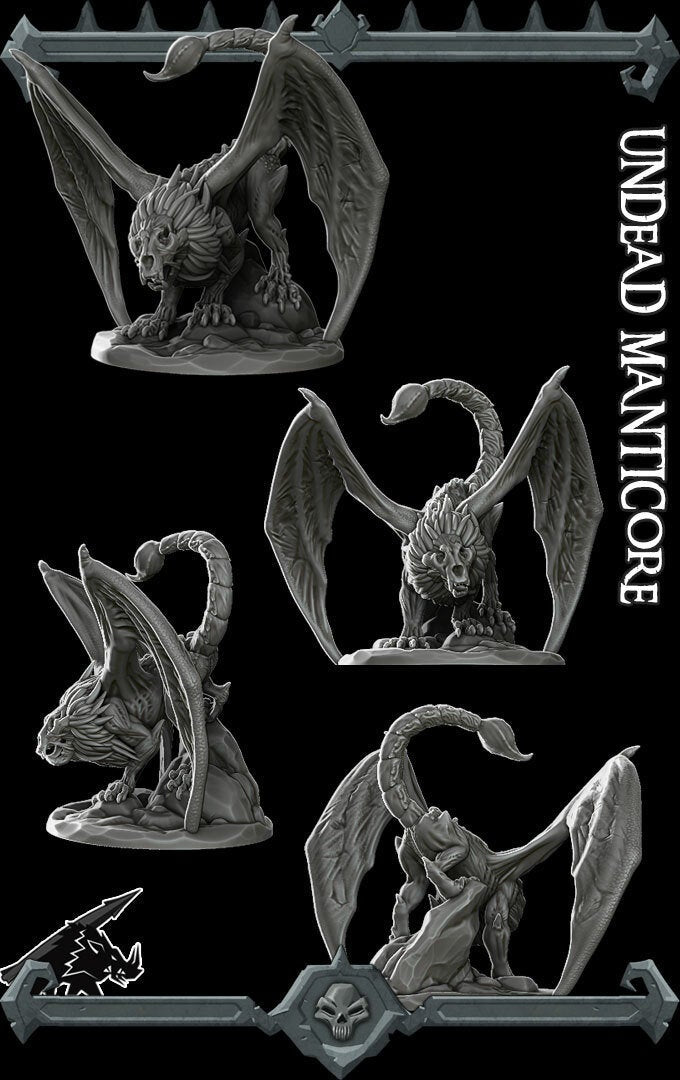 Undead Manticore - Wargaming Miniatures Monster Rocket Pig Games D&D, DnD - Only-Games