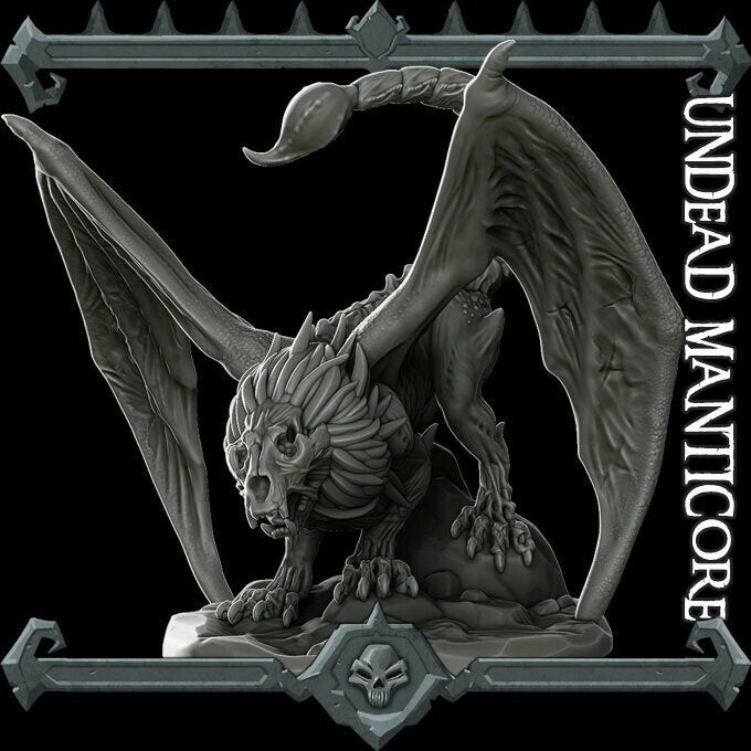 Undead Manticore - Wargaming Miniatures Monster Rocket Pig Games D&D, DnD - Only-Games