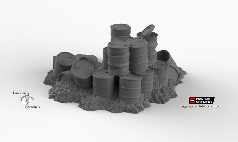 Toxic Waste Pile - Brave New Worlds - Printable Scenery Wasteworld Gaslands Terrain Scatter D&D DnD - Only-Games