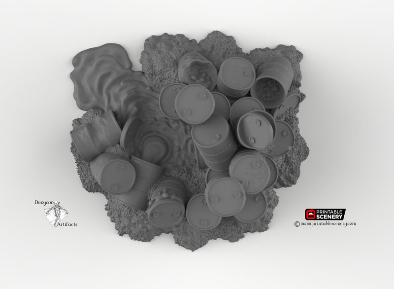 Toxic Waste Pile - Brave New Worlds - Printable Scenery Wasteworld Gaslands Terrain Scatter D&D DnD - Only-Games