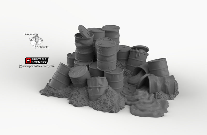 Toxic Waste Pile - Brave New Worlds - Printable Scenery Wasteworld Gaslands Terrain Scatter D&D DnD - Only-Games