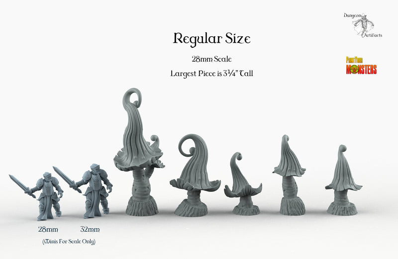 Enchanted Mushrooms - Print Your Monsters Fantastic Plants and Rocks Resin Terrain Wargaming D&D DnD - Only-Games