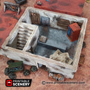 Derelict Gas Station - Brave New Worlds - Printable Scenery Wasteworld Gaslands Terrain D&D DnD