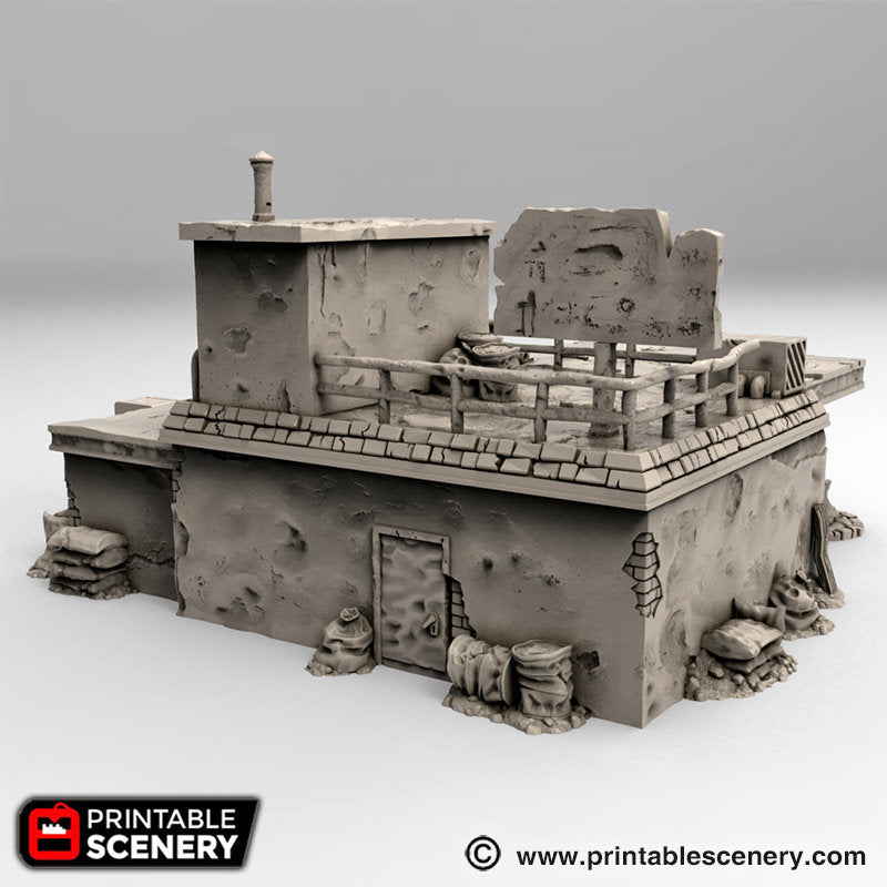 Derelict Gas Station - Brave New Worlds - Printable Scenery Wasteworld Gaslands Terrain D&D DnD - Only-Games