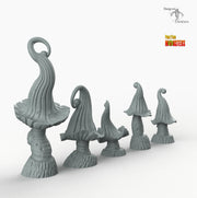 Enchanted Mushrooms - Print Your Monsters Fantastic Plants and Rocks Resin Terrain Wargaming D&D DnD - Only-Games
