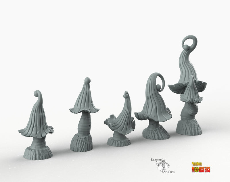 Enchanted Mushrooms - Print Your Monsters Fantastic Plants and Rocks Resin Terrain Wargaming D&D DnD - Only-Games