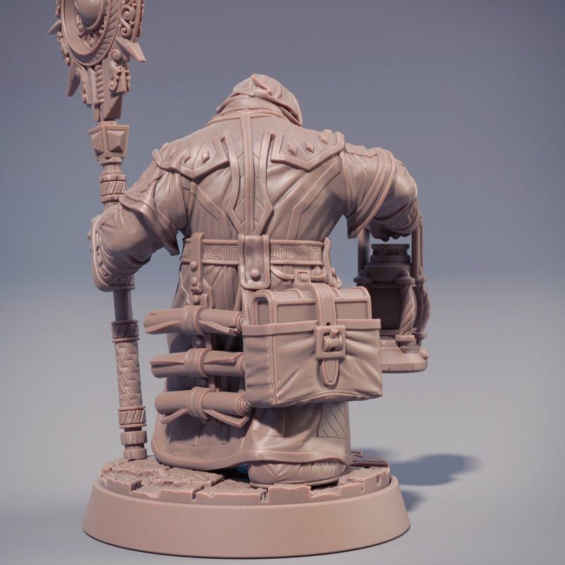 Dwarf Wizard Miniatures | Spell Caster | Dungeons & Dragons | 28mm,32mm,54mm, 75mm, 100mm Scales | Pathfinder - Only-Games