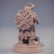 Dwarf Fighter | Dwarf | Hammer & Shield | Dungeons and Dragons | 28mm, 32mm, 54mm,75mm, 100mm Scale| Pathfinder | Figure for Painting - Only-Games
