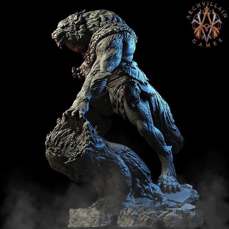 Werewolf | 65mm | Archvillain Games | 3d printed | Collector| Figure for painting | - Only-Games