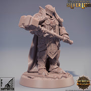 Paladin | Knight Templar Heavy Armor Miniature | 28mm,32mm,54mm,75mm,100mm Scales | Dungeons and Dragons | Pathfinder | Figure for Painting| - Only-Games