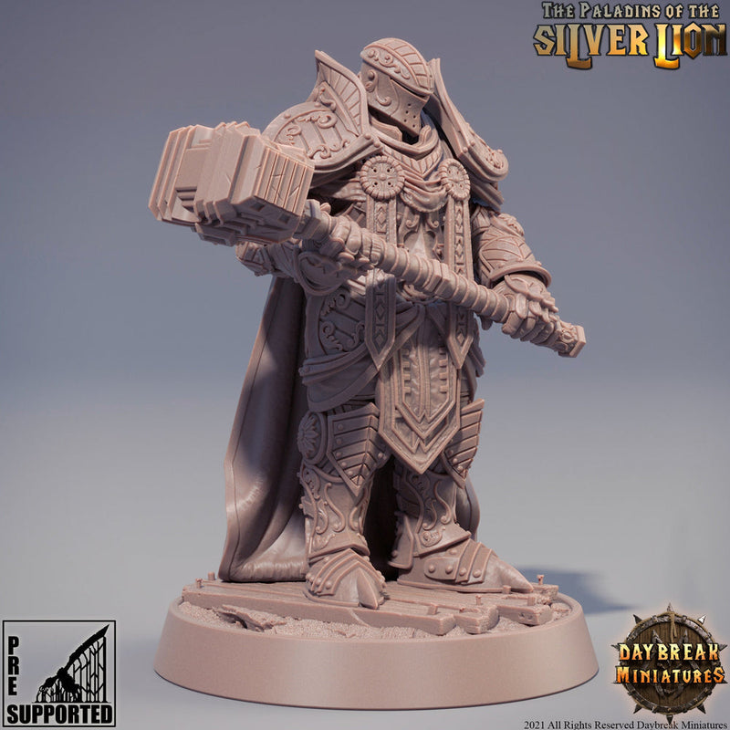 Paladin | Knight Templar Heavy Armor Miniature | 28mm,32mm,54mm,75mm,100mm Scales | Dungeons and Dragons | Pathfinder | Figure for Painting| - Only-Games