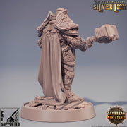 Paladin | Knight Templar Heavy Armor Miniature | 28mm,32mm,54mm,75mm,100mm Scales | Dungeons and Dragons | Pathfinder | Figure for Painting| - Only-Games