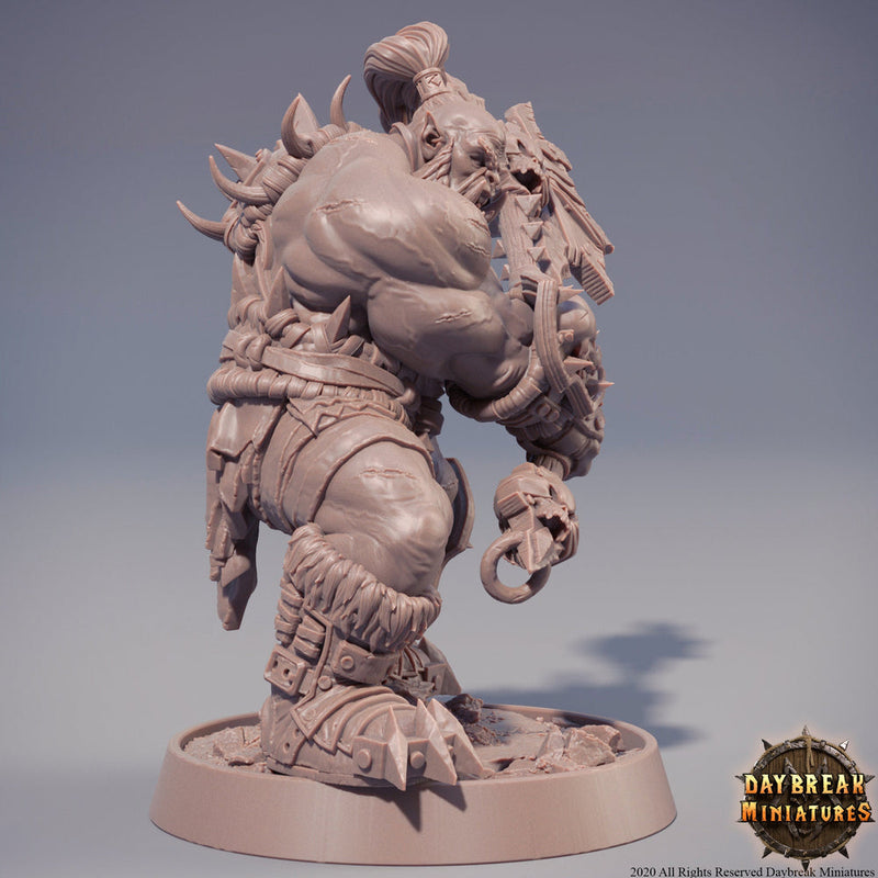 Orc War Chief | Orc barbarian Battle Axe | | 28mm | 32mm |54mm |75mm|100mm tall |  Megaboss | Dungeons and Dragons Pathfinder | - Only-Games