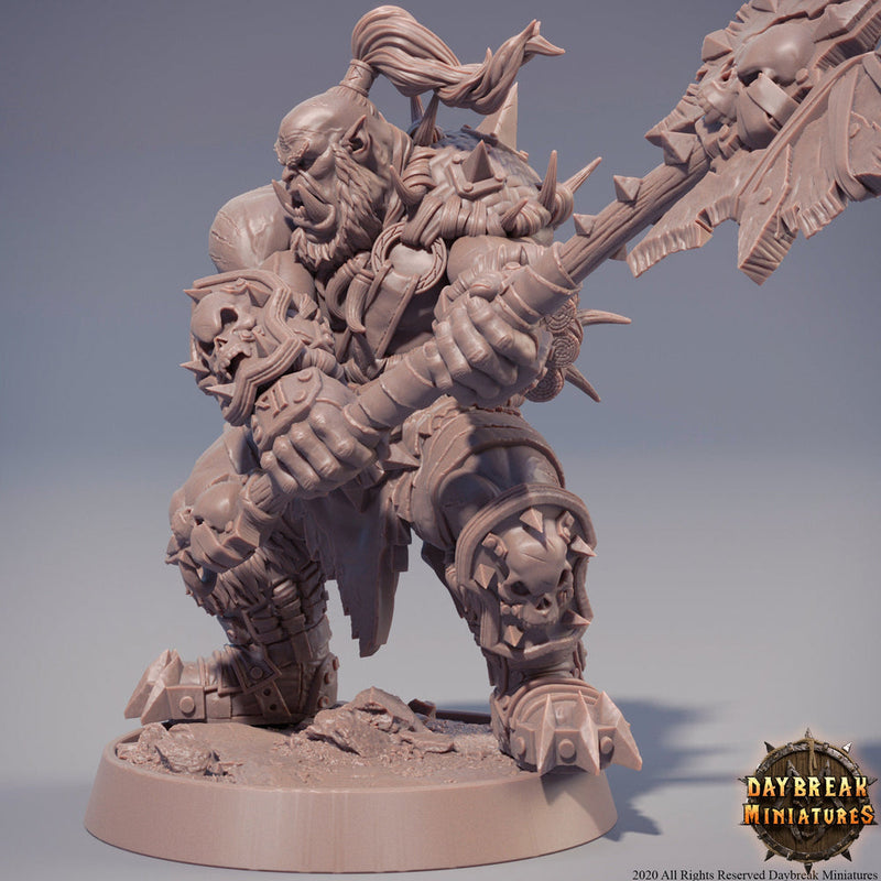 Orc War Chief | Orc barbarian Battle Axe | | 28mm | 32mm |54mm |75mm|100mm tall |  Megaboss | Dungeons and Dragons Pathfinder | - Only-Games