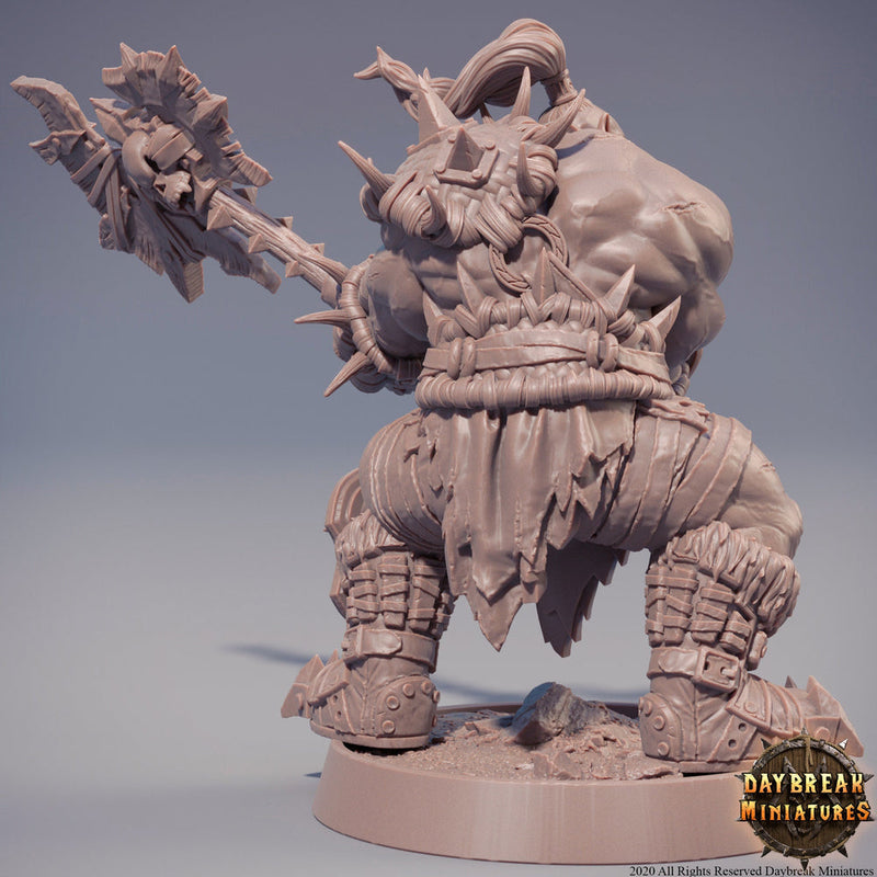 Orc War Chief | Orc barbarian Battle Axe | | 28mm | 32mm |54mm |75mm|100mm tall |  Megaboss | Dungeons and Dragons Pathfinder | - Only-Games