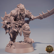 Orc War Chief | Orc barbarian | Half-orc | Megaboss | Dungeons and Dragons | 28mm | 32mm|54mm| 75mm|100mm tall Pathfinder | Barbarian| - Only-Games