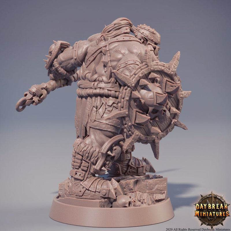 Orc War Chief | Orc barbarian | Half-orc | Megaboss | Dungeons and Dragons | 28mm | 32mm|54mm| 75mm|100mm tall Pathfinder | Barbarian| - Only-Games