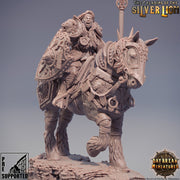 Paladin | Mounted Female Knight  | Miniature | Heavy Armor | Dungeons and Dragons | 28mm Scale | 32mm scale | Pathfinder | AOS || - Only-Games