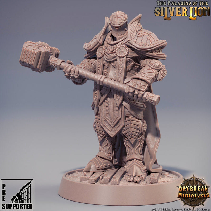 Paladin | Knight Templar Heavy Armor Miniature | 28mm,32mm,54mm,75mm,100mm Scales | Dungeons and Dragons | Pathfinder | Figure for Painting| - Only-Games