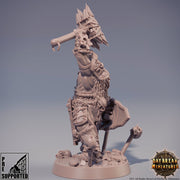 Evil Fighter Mace and Shield | Blood Warriors | 28mm, 32mm, 75mm | Miniature | Dungeons and Dragons | Pathfinder | DnD - Only-Games