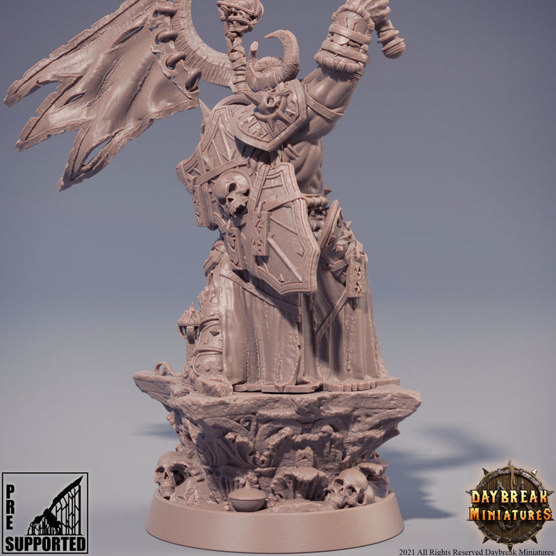 Chaos Knight flaming sword | Blood Warriors | 28mm, 32mm, 75mm | Miniature | Dungeons and Dragons | Pathfinder | - Only-Games