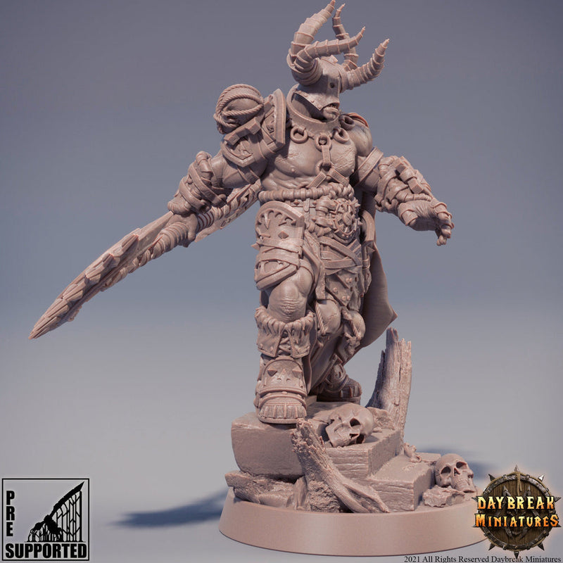 Chaos Knight | Blood Warriors | 28mm, 32mm, 75mm | Miniature | Dungeons and Dragons | Pathfinder | - Only-Games