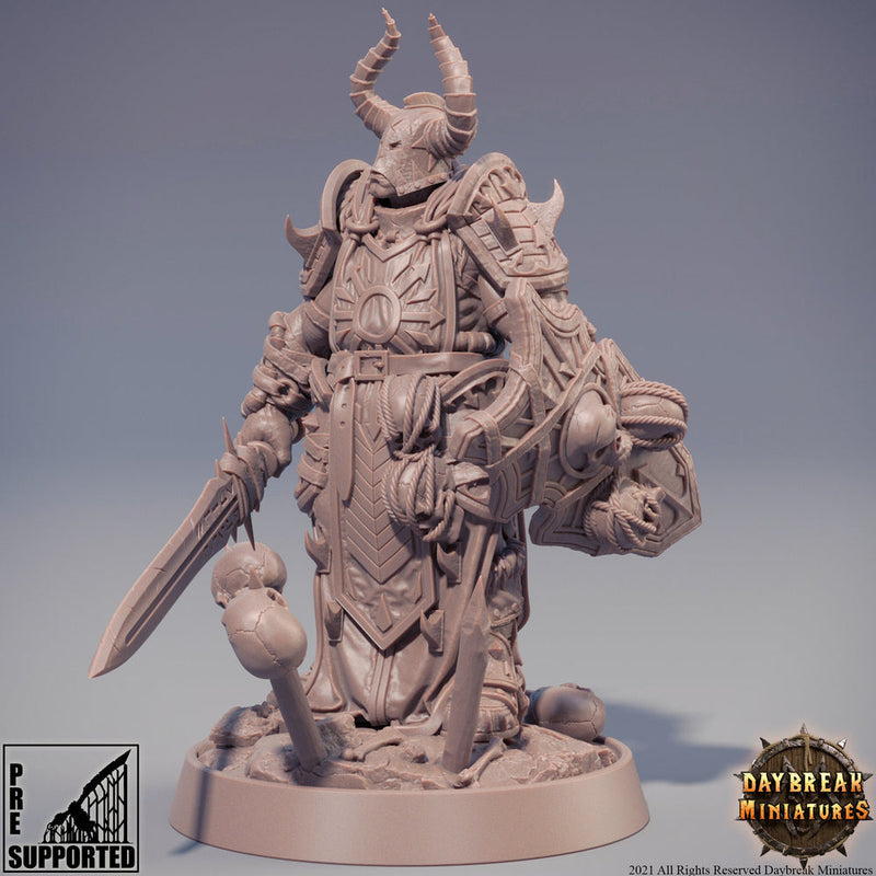 Chaos Knight | Blood Warriors | 28mm, 32mm, 75mm | Miniature | Dungeons and Dragons | Pathfinder | - Only-Games