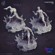 Cursed Zombies - | 28mm and 32mm Scale | Zombie Miniature | Dungeons and Dragons Miniatures Undead | Pathfinder Miniatures | Figurine | Mini - Only-Games