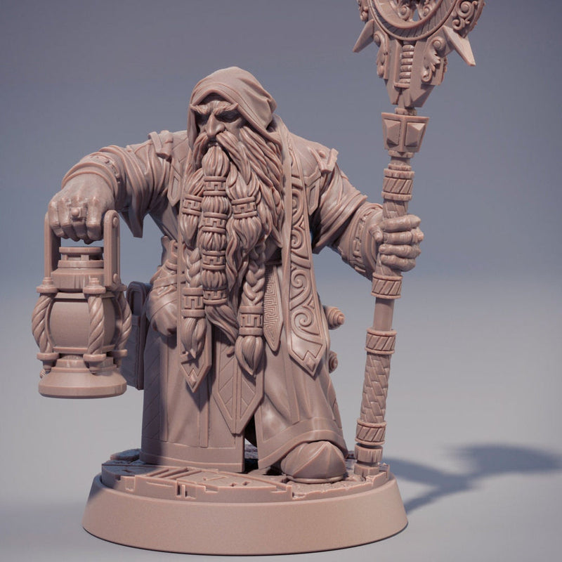 Dwarf Wizard Miniatures | Spell Caster | Dungeons & Dragons | 28mm,32mm,54mm, 75mm, 100mm Scales | Pathfinder - Only-Games
