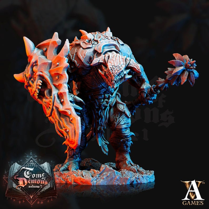 Tanarukk Demon DnD | 70mm | Foot soldier Demon | 32mm scale | Out of the Abyss | Demon | Dungeons and Dragons | - Only-Games