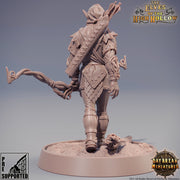 Female Wood Elf Ranger Archer |Elf Fighter|Miniature /28mm Scale /32mm/54mm /75mm/100mm scale  | Pathfinder Figure | Elf Figurine unpainted| - Only-Games