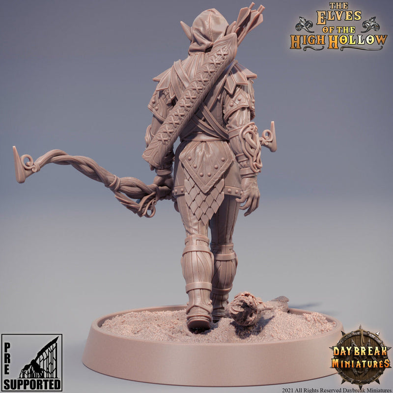 Female Wood Elf Ranger Archer |Elf Fighter|Miniature /28mm Scale /32mm/54mm /75mm/100mm scale  | Pathfinder Figure | Elf Figurine unpainted| - Only-Games