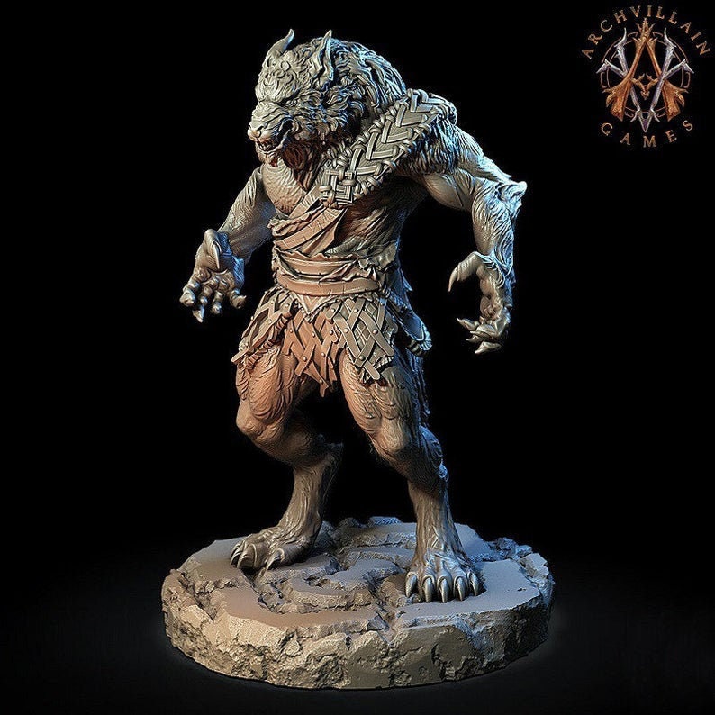 Werewolf | 65mm | Archvillain Games | 3d printed | Collector| Figure for painting | - Only-Games