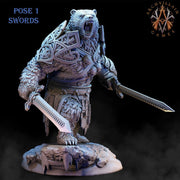 BearFolk Werebear Bard Skald | Available in 28mm,32mm,50mm,75mm Scales |Archvillain Games | Dungeons and Dragons |  Pathfinder | - Only-Games