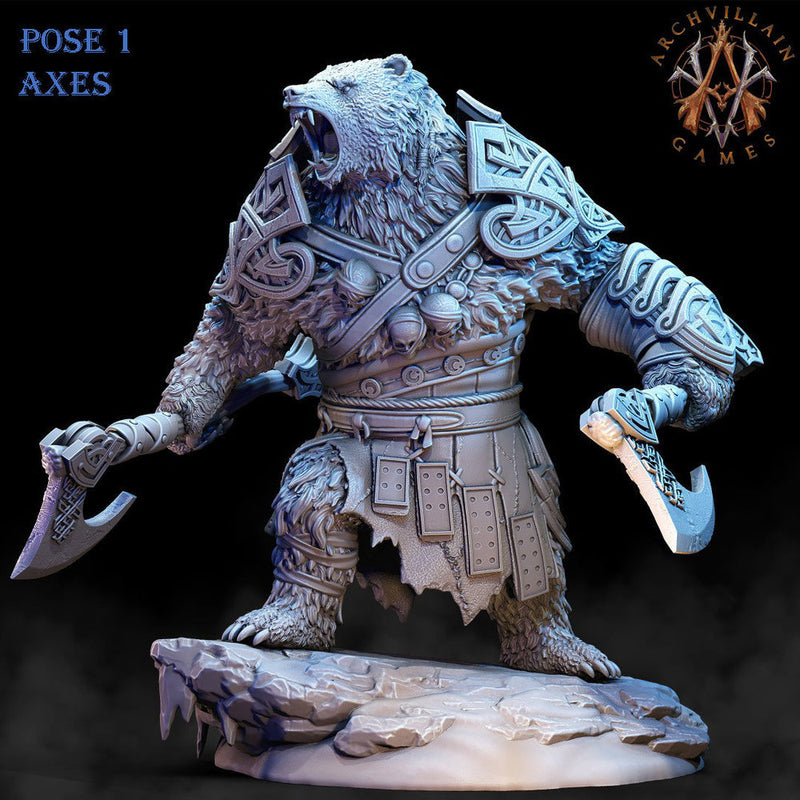 Frostburn Bear Vanguard | Archvillain Games | DnD RPG Role Playing Game | Pathfinder | Figure for Painting | Resin | Dungeons and Dragons | - Only-Games