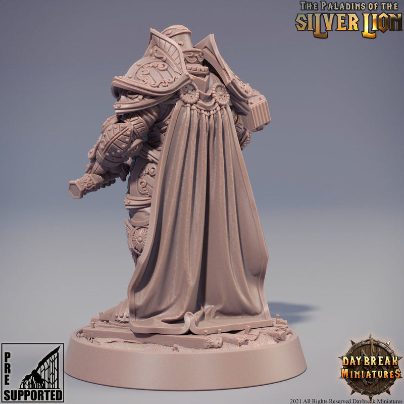 Paladin | Knight Templar Heavy Armor Miniature | 28mm,32mm,54mm,75mm,100mm Scales | Dungeons and Dragons | Pathfinder | Figure for Painting| - Only-Games
