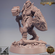 Paladin | Female Paladin  | Miniature | Heavy Armor | Dungeons and Dragons | 28mm Scale | 32mm scale | Pathfinder | D&D | - Only-Games