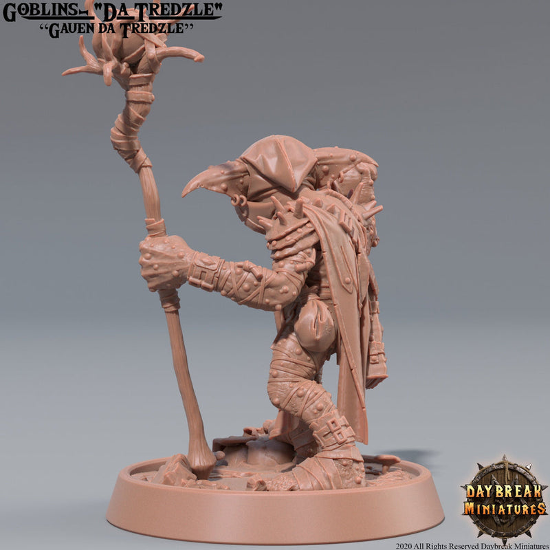 Goblin Wizard Shaman | Miniatures | Dungeons and Dragons | 28mm, 32mm, 75mm scale| Pathfinder | Figure for Painting| Skragrott the Loonking - Only-Games
