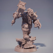 Orc boss | Ork | Orc barbarian | Warhammer and claws| |D & D | 28mm |32mm |54mm|75mm|100mm Tall Pathfinder | Raging Barbarian orc - Only-Games