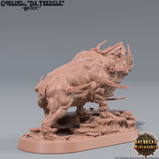 War Boar | DnD Miniatures | Dungeons and Dragons | 28mm, 32mm, 75mm scale| Pathfinder | Figure for Painting| Gloomspite Glitz - Only-Games