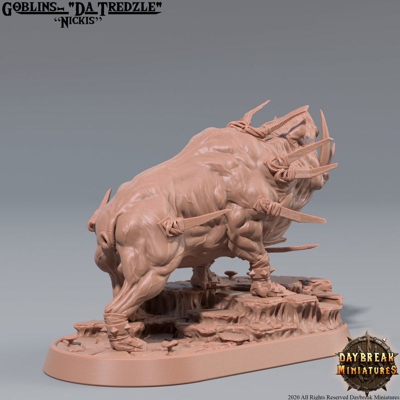 War Boar | DnD Miniatures | Dungeons and Dragons | 28mm, 32mm, 75mm scale| Pathfinder | Figure for Painting| Gloomspite Glitz - Only-Games