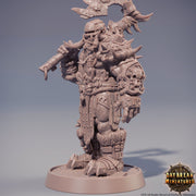 Orc War Chief | Orc barbarian | Megaboss | Dungeons and Dragons | 28mm or 32mm | 75mm Tall Pathfinder | Barbarian orc - Only-Games
