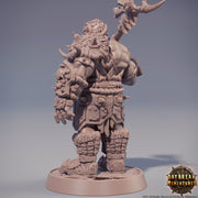 Orc War Chief | Orc barbarian | Megaboss | Dungeons and Dragons | 28mm or 32mm | 75mm Tall Pathfinder | Barbarian orc - Only-Games