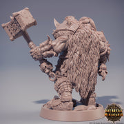 Orc War Chief | Orc barbarian | 2 warhamers| Mini | Megaboss | D&D |28mm |32mm | 54mm|75mm|100mm tall Pathfinder | Barbarian orc - Only-Games