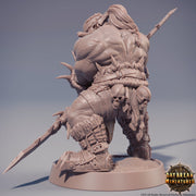 Orc War Chief | Orc barbarian | Polearm master | Megaboss | Dungeons and Dragons | 28mm,32mm,54mm,75mm,100mm Scale  Pathfinder | Barbarian| - Only-Games