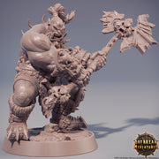 Orc War Chief | Orc barbarian Battle Axe | | 28mm | 32mm |54mm |75mm|100mm tall |  Megaboss | Dungeons and Dragons Pathfinder | - Only-Games