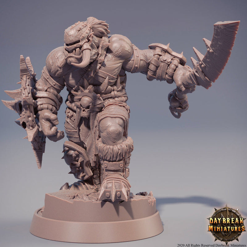 Orc War Chief | Orc barbarian | Half-orc | Megaboss | Dungeons and Dragons | 28mm | 32mm|54mm| 75mm|100mm tall Pathfinder | Barbarian| - Only-Games