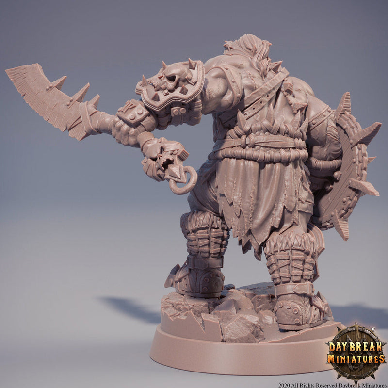 Orc War Chief | Orc barbarian | Half-orc | Megaboss | Dungeons and Dragons | 28mm | 32mm|54mm| 75mm|100mm tall Pathfinder | Barbarian| - Only-Games
