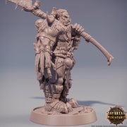 Orc War Chief | Orc barbarian | Battle Axe | Megaboss | Dungeons and Dragons | 28mm | 32mm |54mm|75mm/100mm Tall Pathfinder | Barbarian| - Only-Games