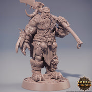 Orc War Chief | Orc barbarian | Battle Axe | Megaboss | Dungeons and Dragons | 28mm | 32mm |54mm|75mm/100mm Tall Pathfinder | Barbarian| - Only-Games